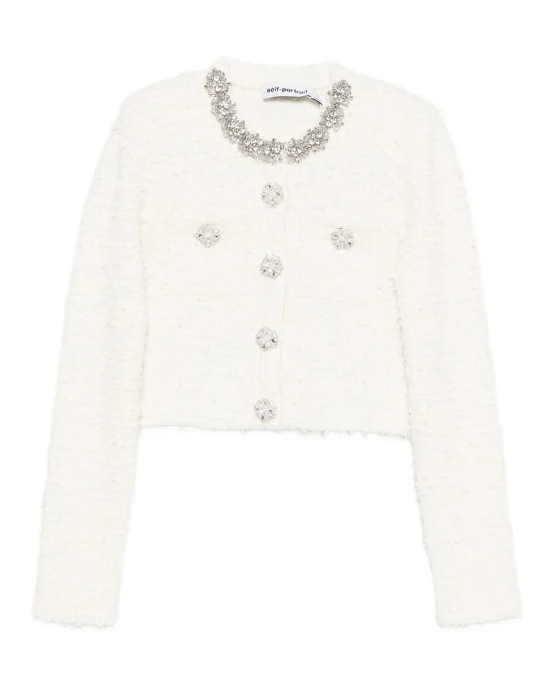 Self-Portrait Cardigan - Beige Beige