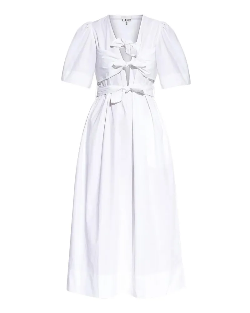 Ganni Knielanges Kleid - Weiß Weiß