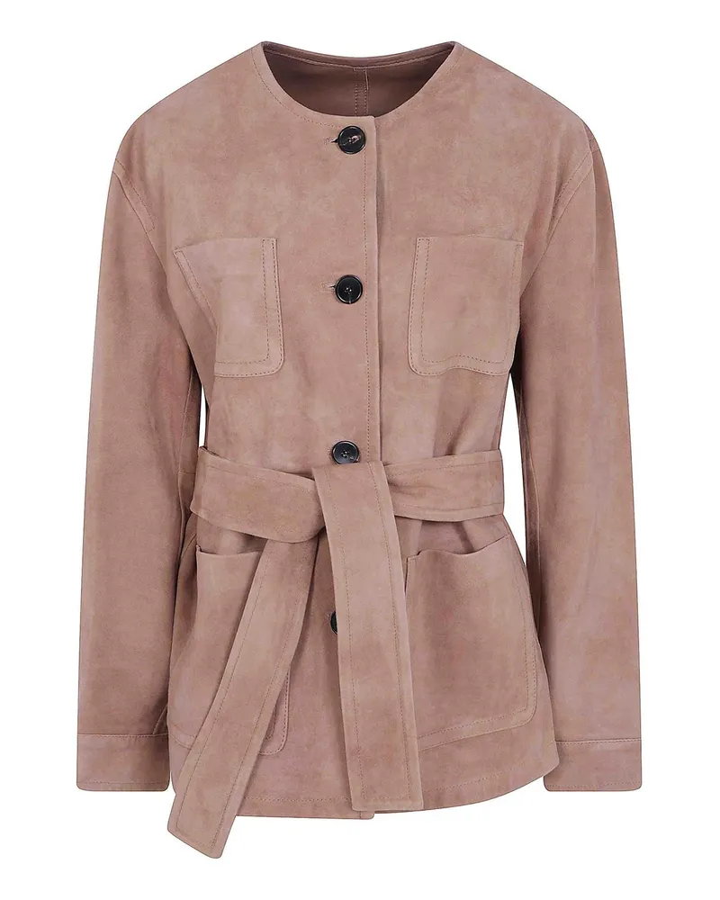 Max Mara Lederjacke - Braun Braun