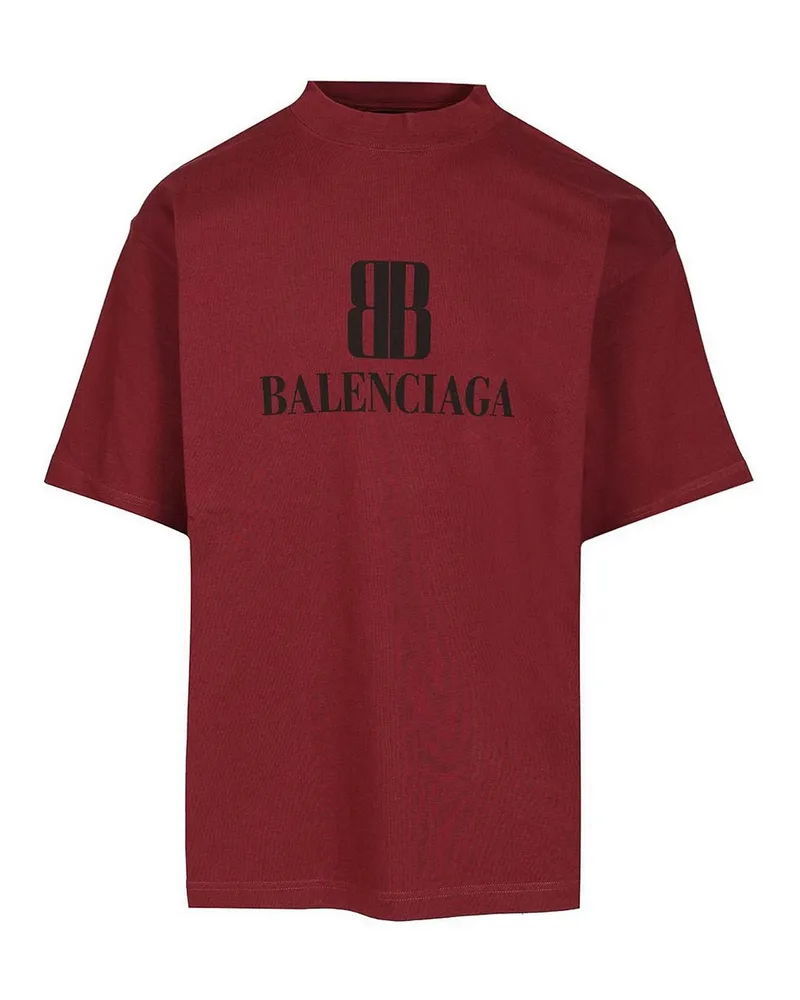 Balenciaga T-Shirt - Dunkelrot Dunkelrot