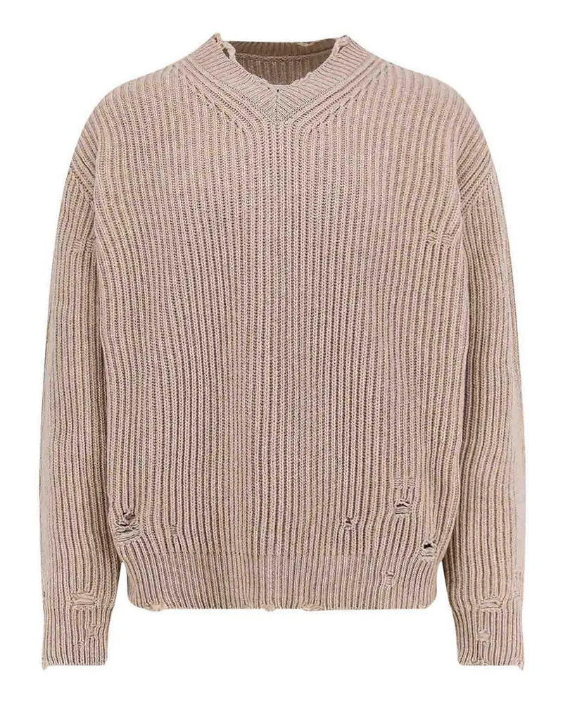 Maison Margiela Rundhalspullover - Beige Beige
