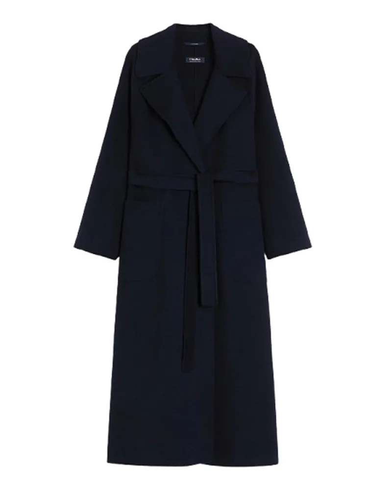 Max Mara Knielanger Mantel - Blau Blau