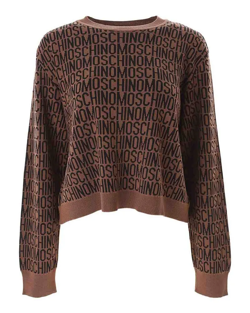 Moschino Rundhalspullover - Braun Braun