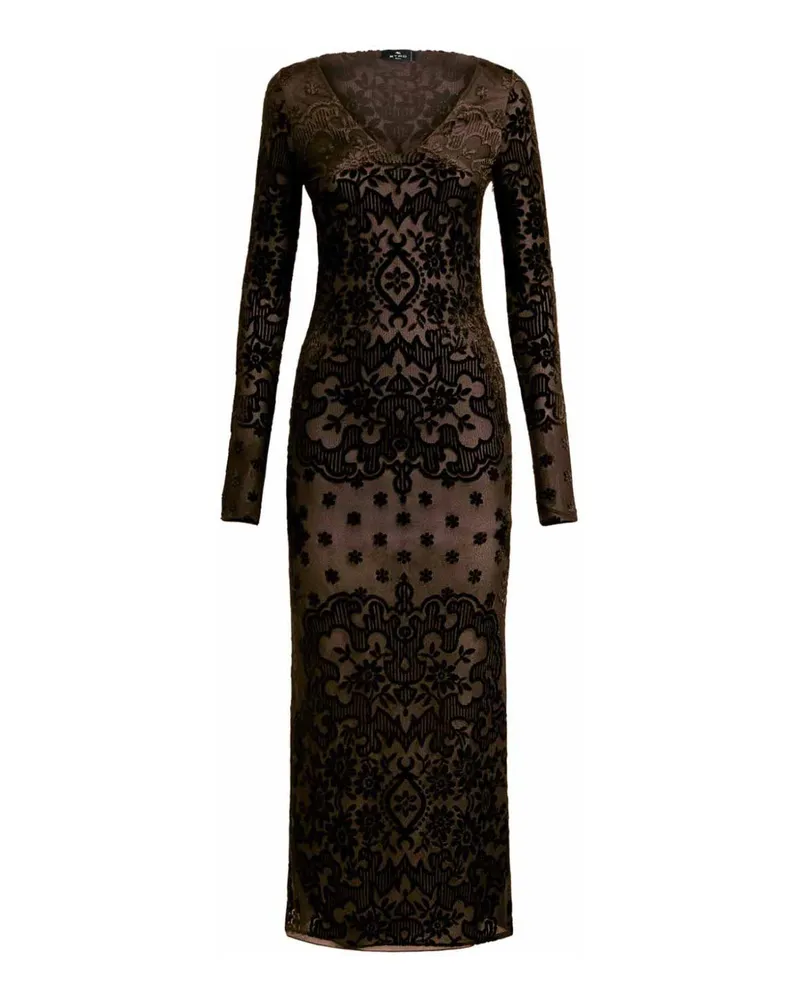 Etro Knielanges Kleid - Schwarz Schwarz