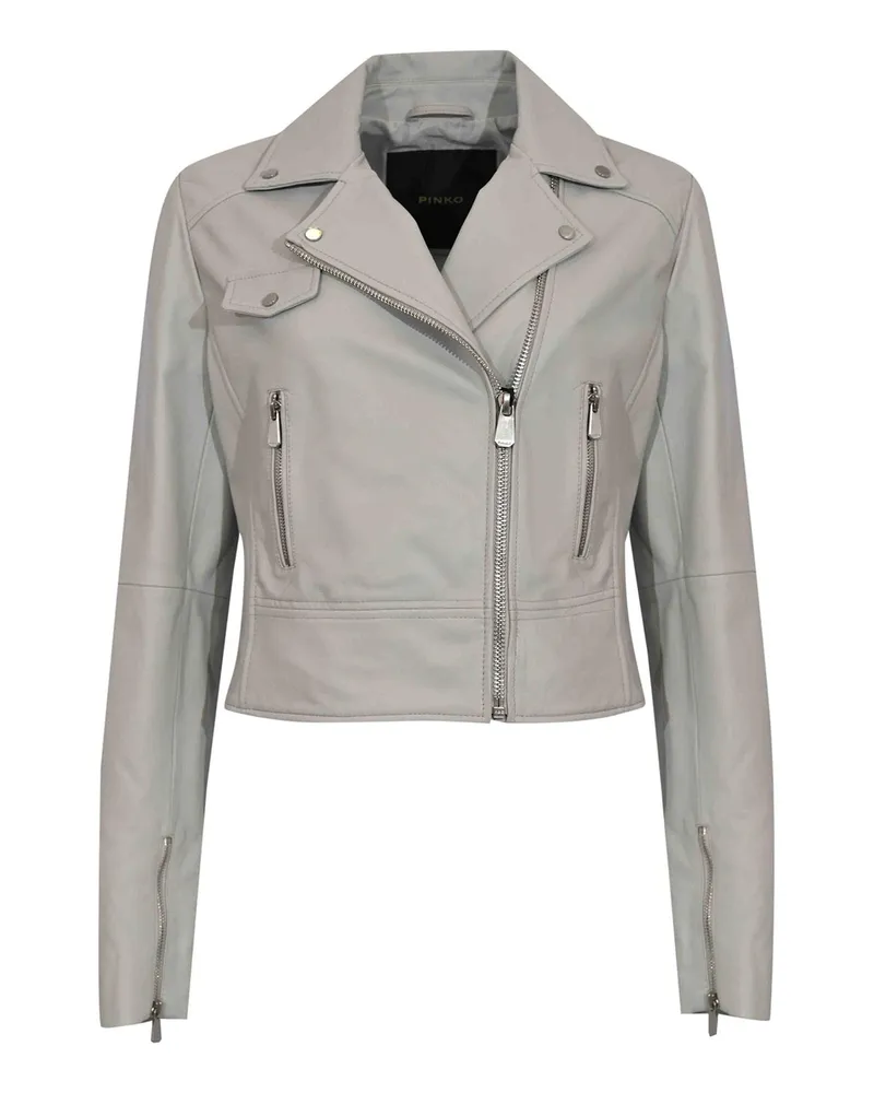 Pinko Lederjacke - Grau Grau