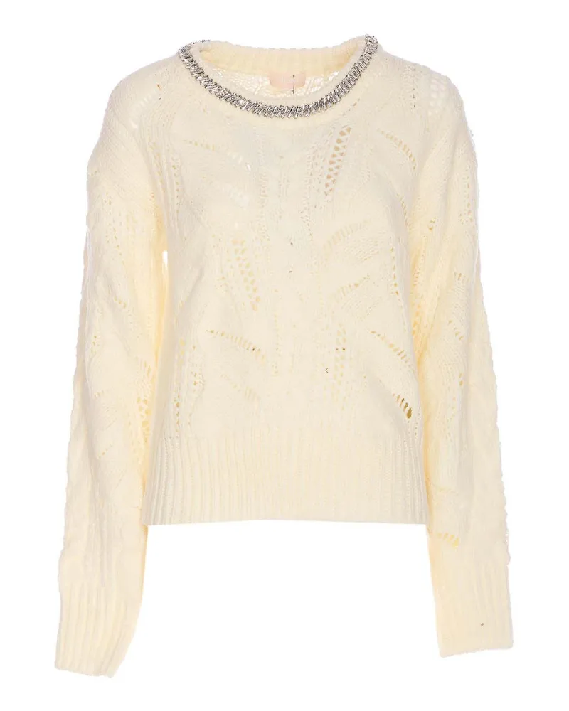 Liu Jo Rundhalspullover - Weiß Weiß