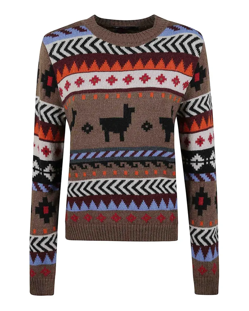 Max Mara Rundhalspullover - Bunt Bunt