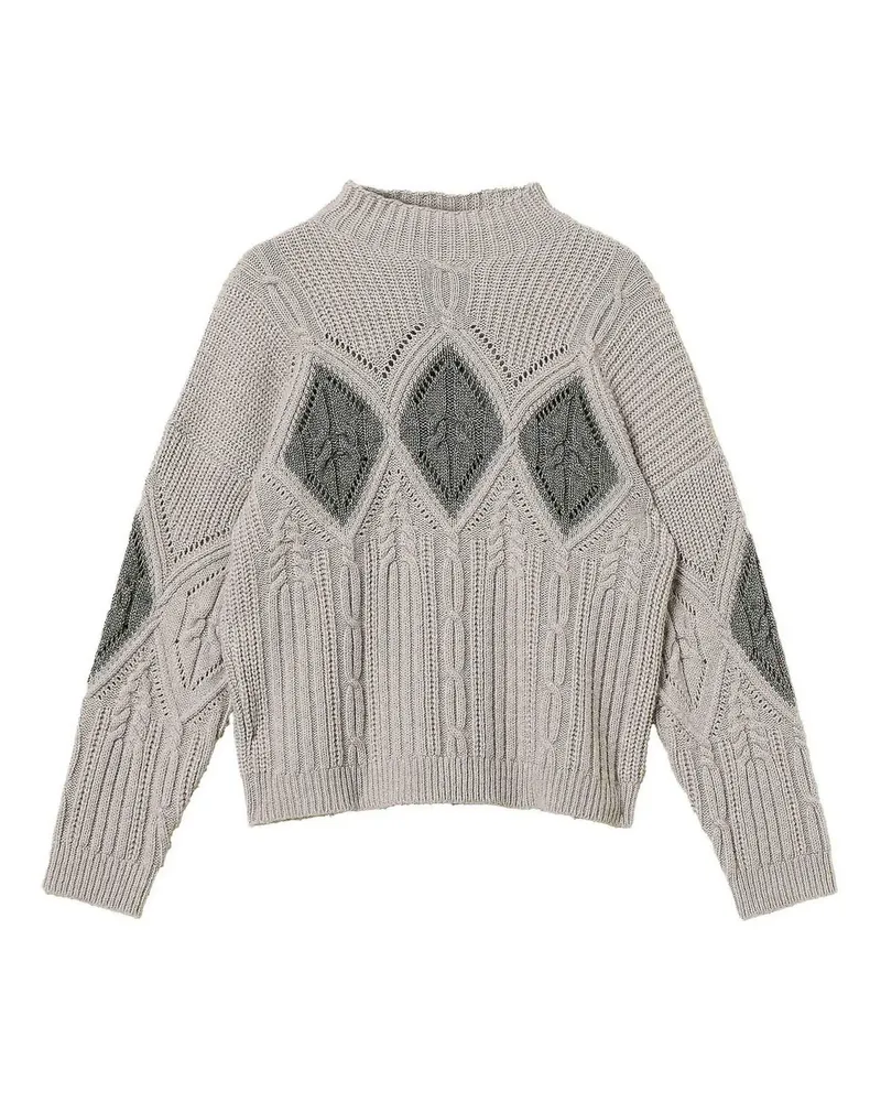 Twin-Set Rundhalspullover - Grau Grau