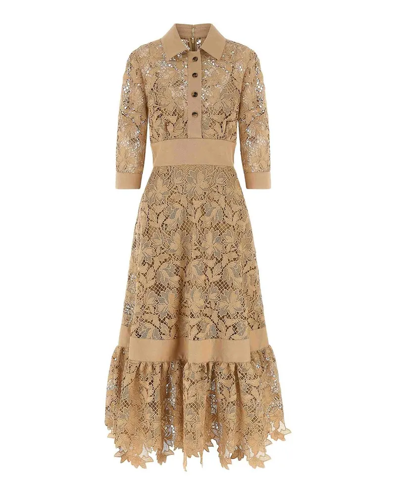 Elie Saab Knielanges Kleid - Beige Beige