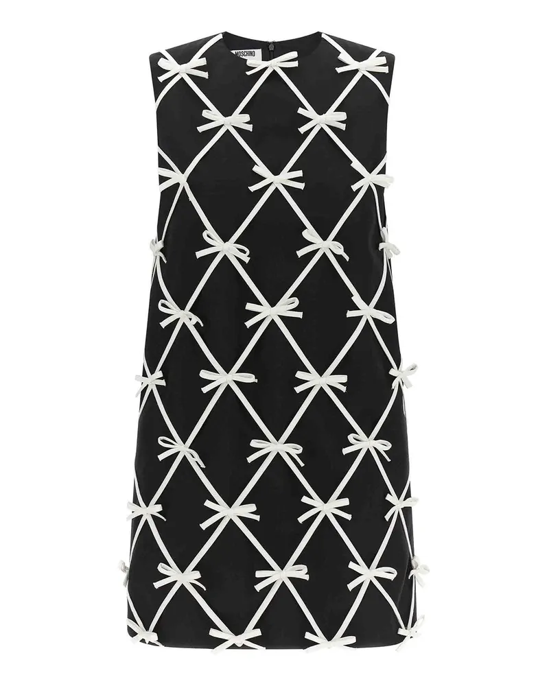 Moschino Knielanges Kleid - Weiß Schwarz