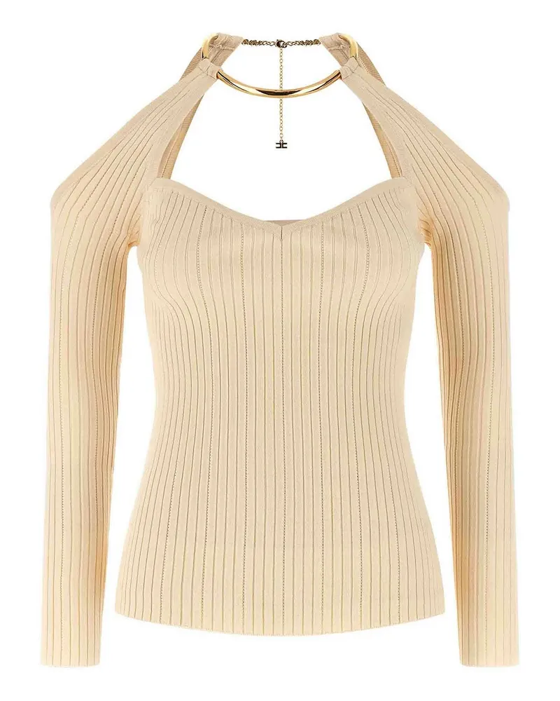 Elisabetta Franchi Rundhalspullover - Beige Beige