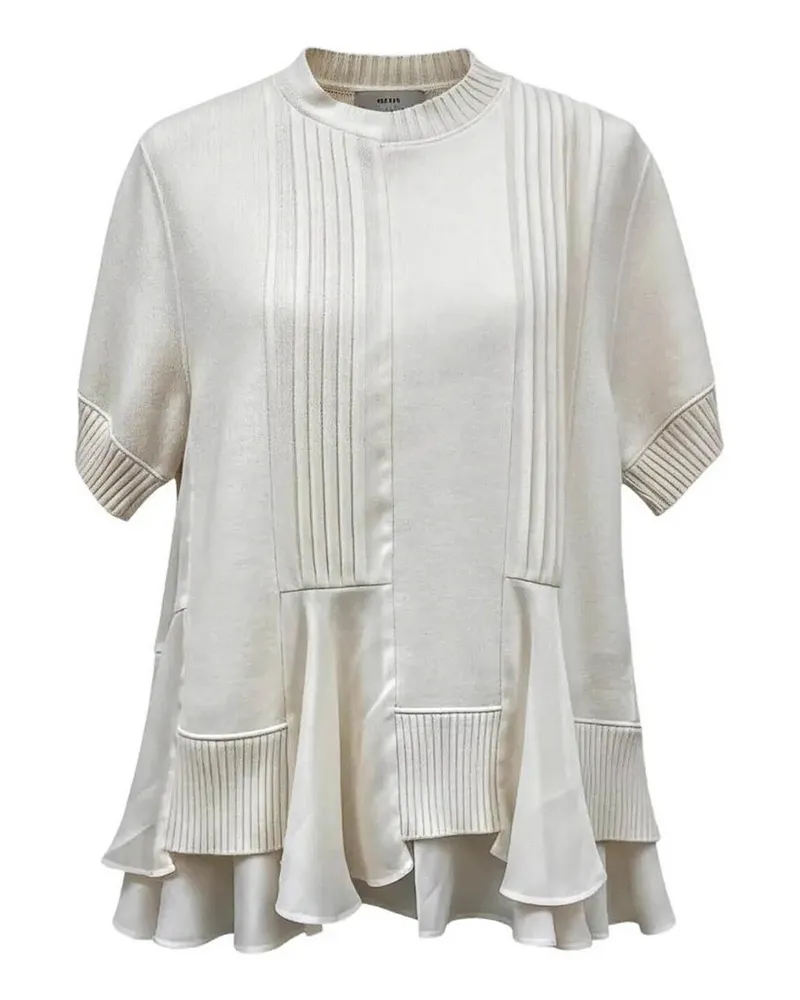 Sacai Rundhalspullover - Weiß Weiß