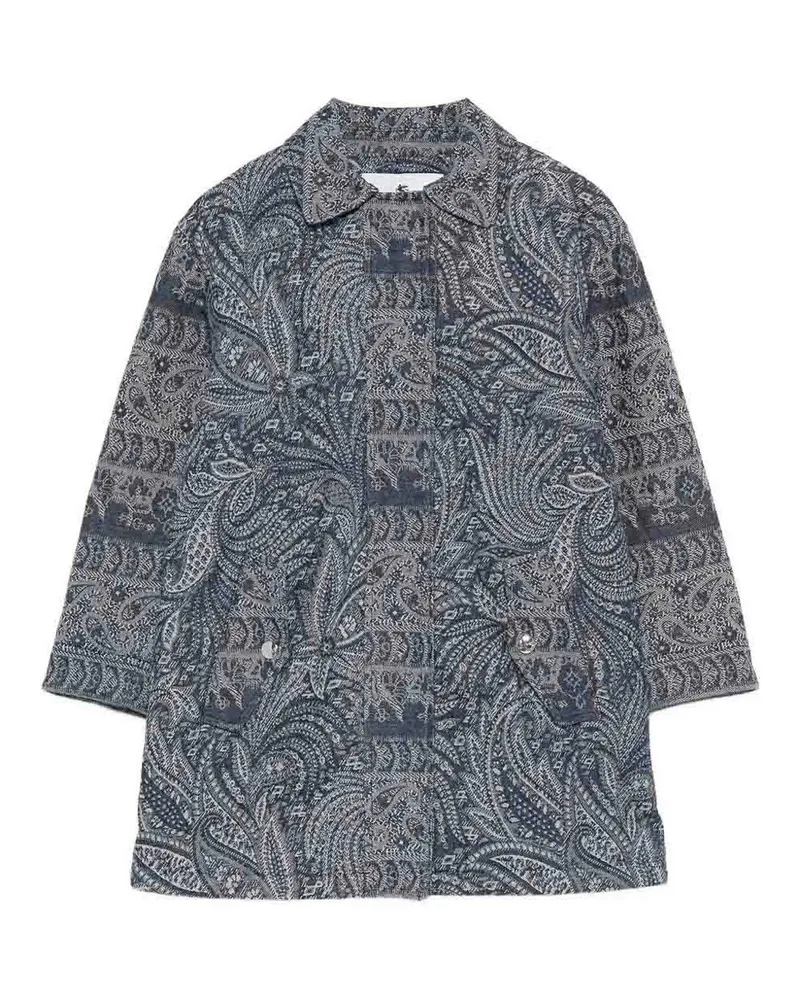 Etro Knielanger Mantel - Blau Blau