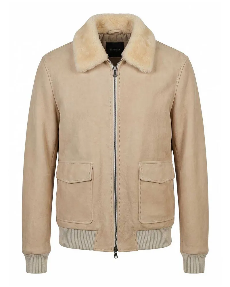 BARBA Lederjacke - Beige Beige
