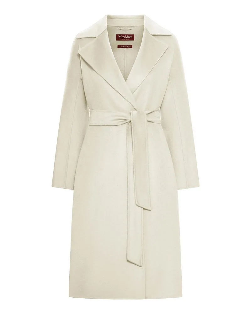 Max Mara Knielanger Mantel - Weiß Weiß