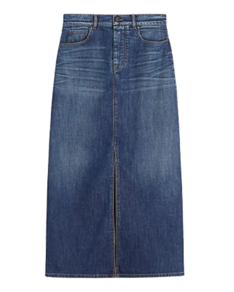 Max Mara Knielanger Mantel - Blau Blau