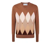 V-Pullover - Braun