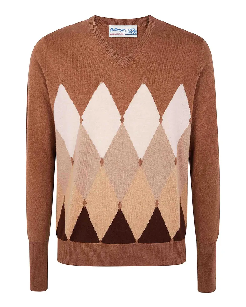 Ballantyne V-Pullover - Braun Braun