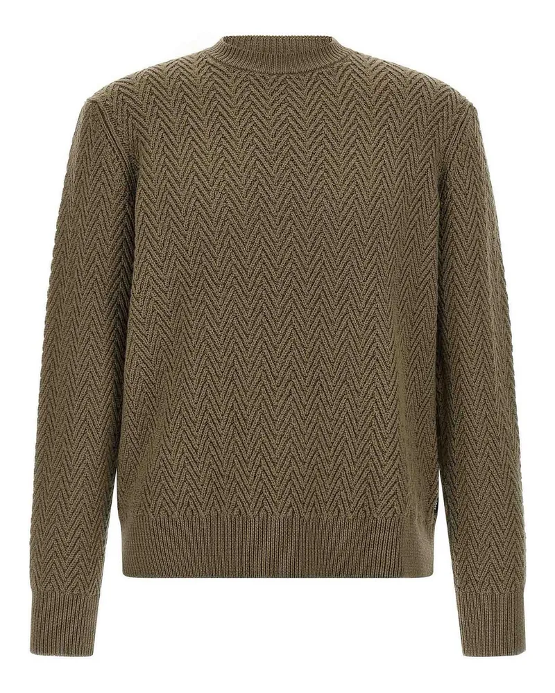 HUGO BOSS Rundhalspullover - Braun Braun