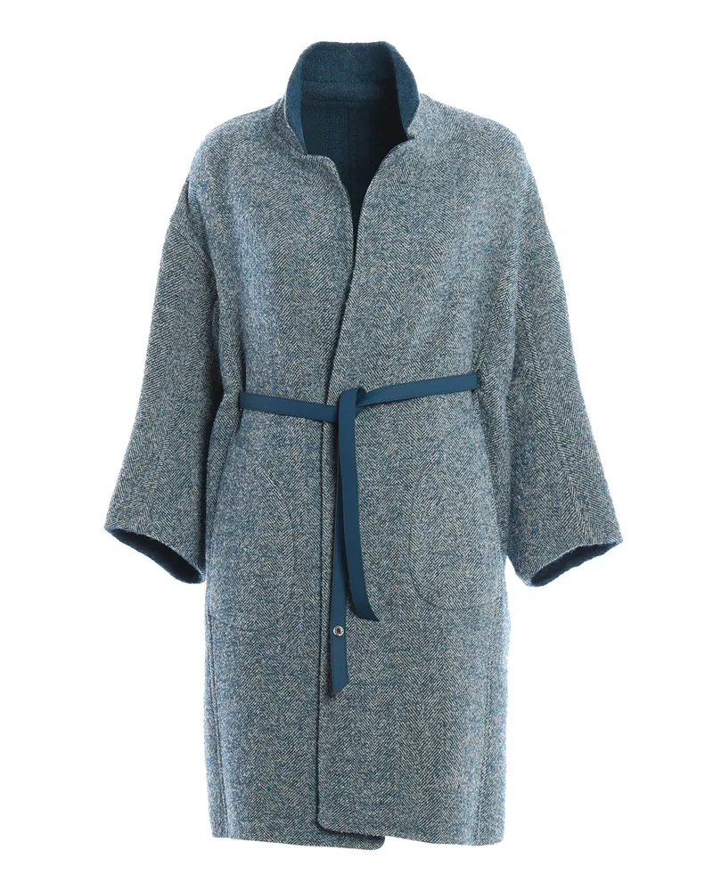 Loro Piana Knielanger Mantel Melville Hellblau