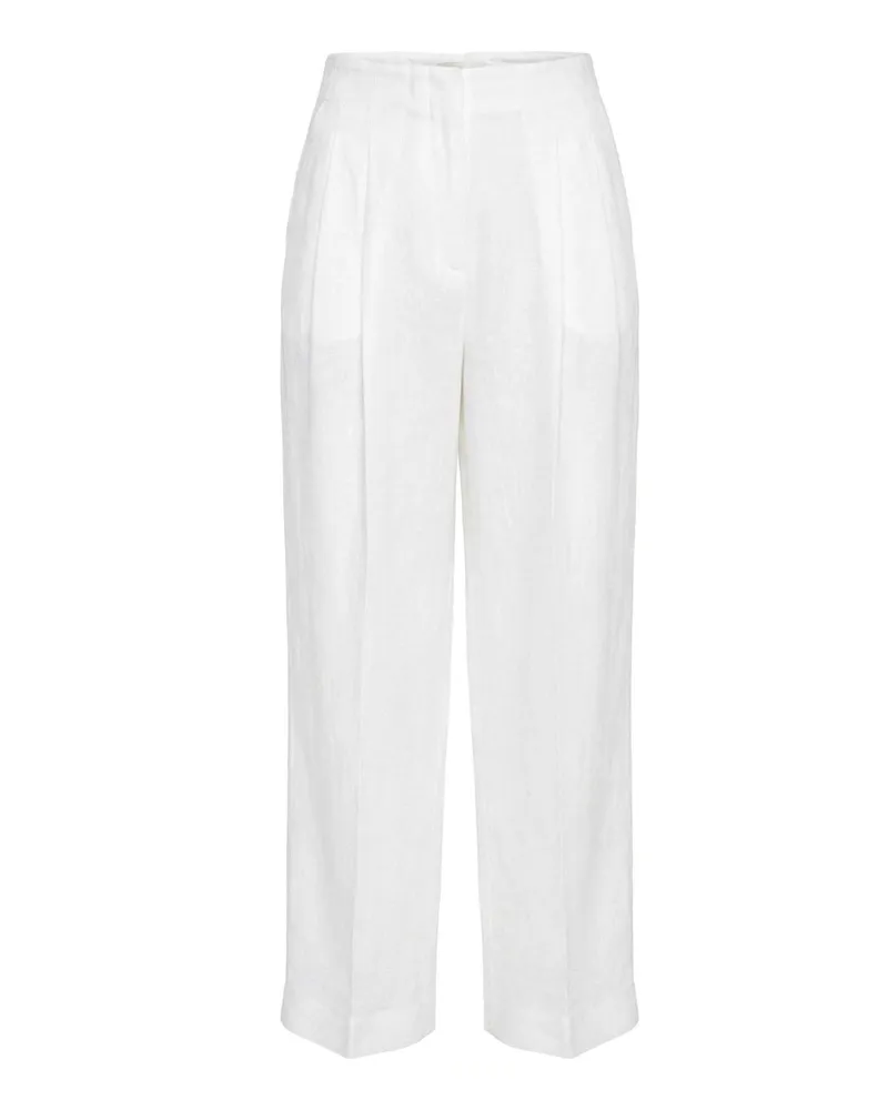 120% Lino Casual Hose - Weiß Weiß