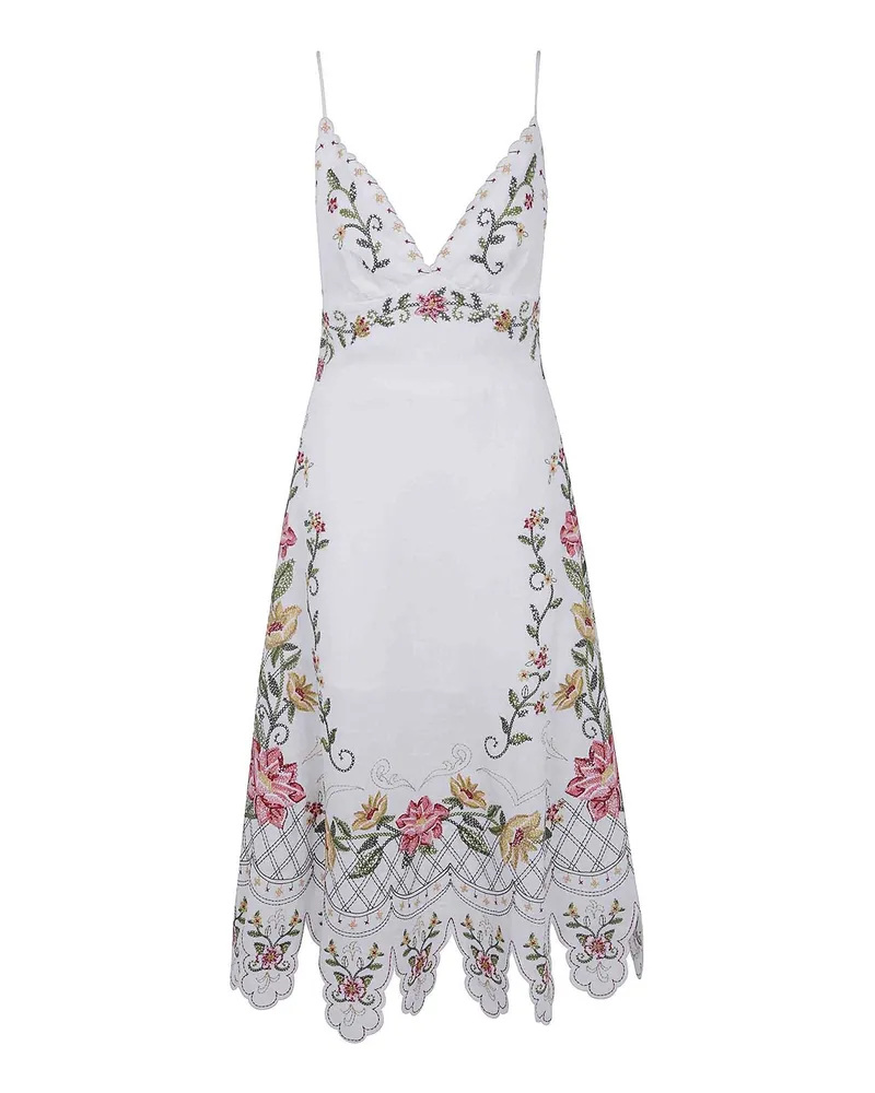 FARM Rio Knielanges Kleid - Weiß Weiß
