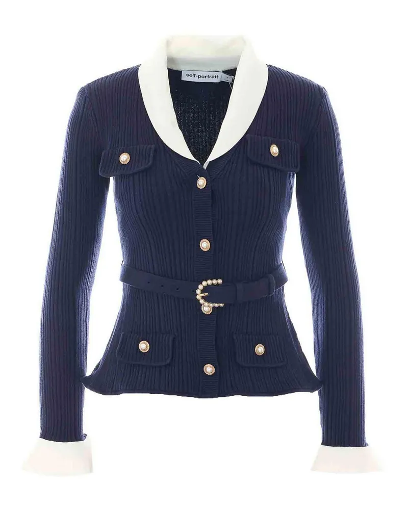 Self-Portrait Cardigan - Blau Blau