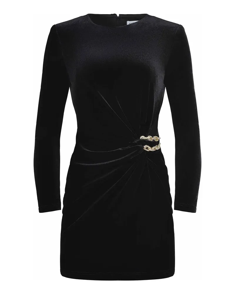 Self-Portrait Knielanges Kleid - Schwarz Schwarz