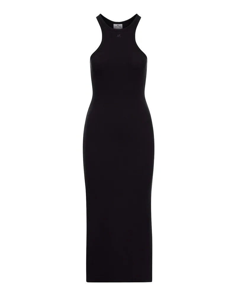 Courrèges Maxikleid - Schwarz Schwarz