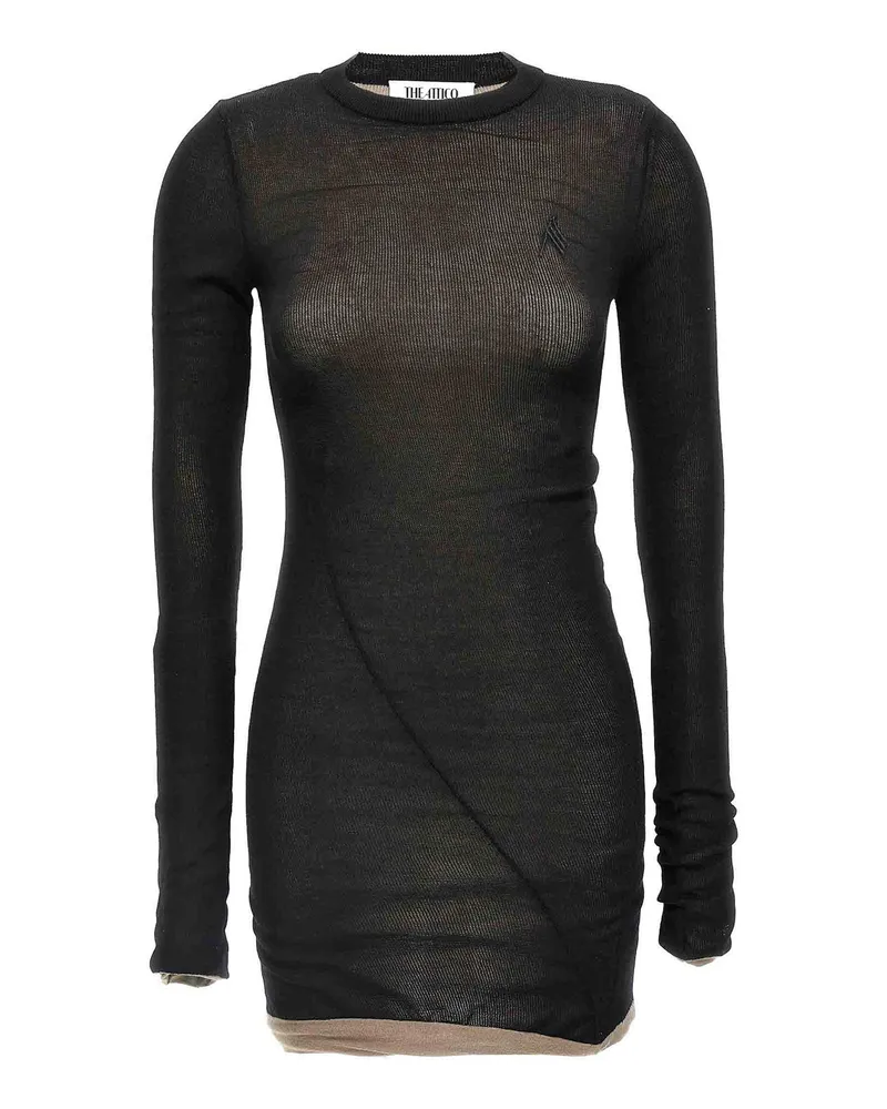ATTICO Knielanges Kleid - Schwarz Schwarz