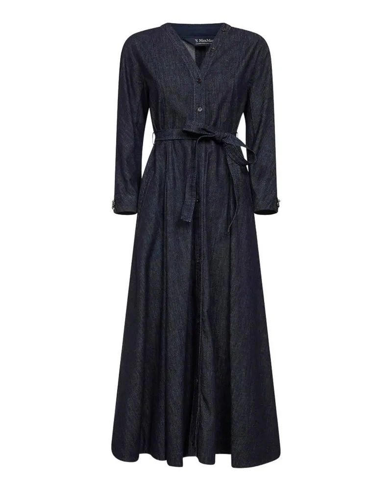 Max Mara Knielanges Kleid - Blau Blau