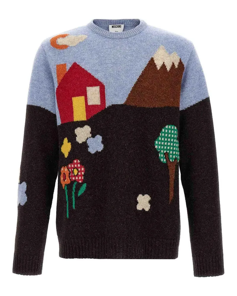 Moschino Rundhalspullover - Bunt Bunt