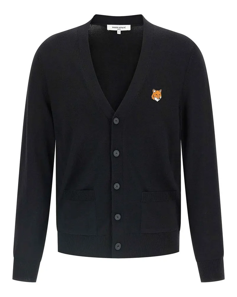 Kitsuné Cardigan - Schwarz Schwarz