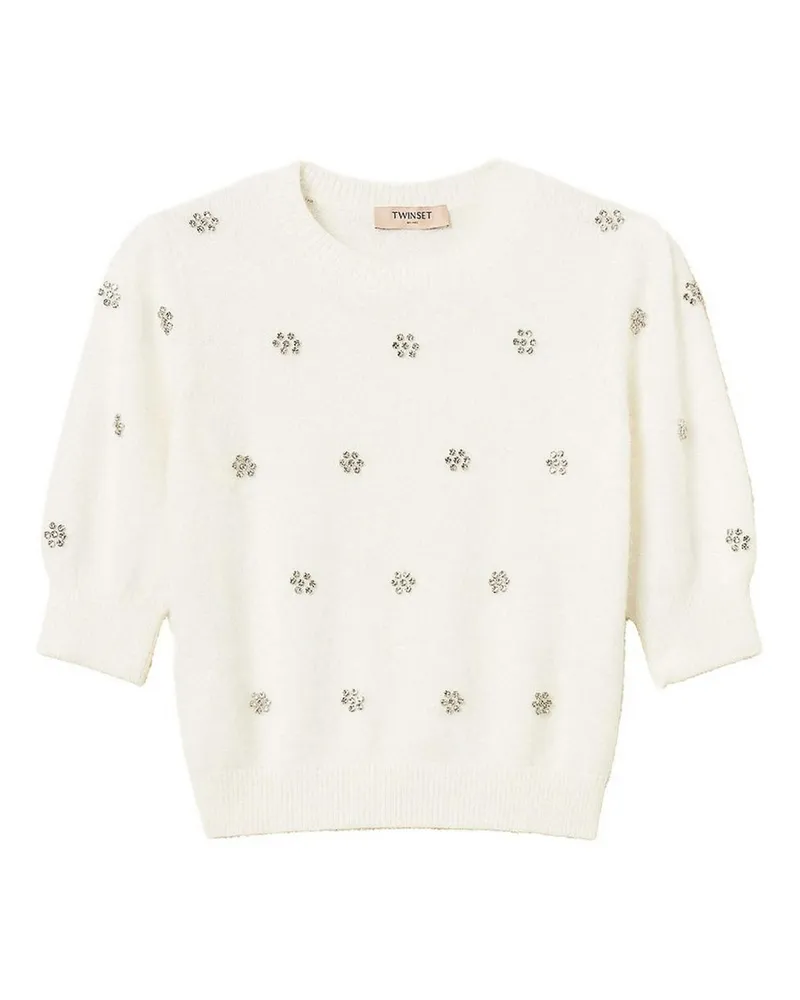 Twin-Set Rundhalspullover - Weiß Weiß