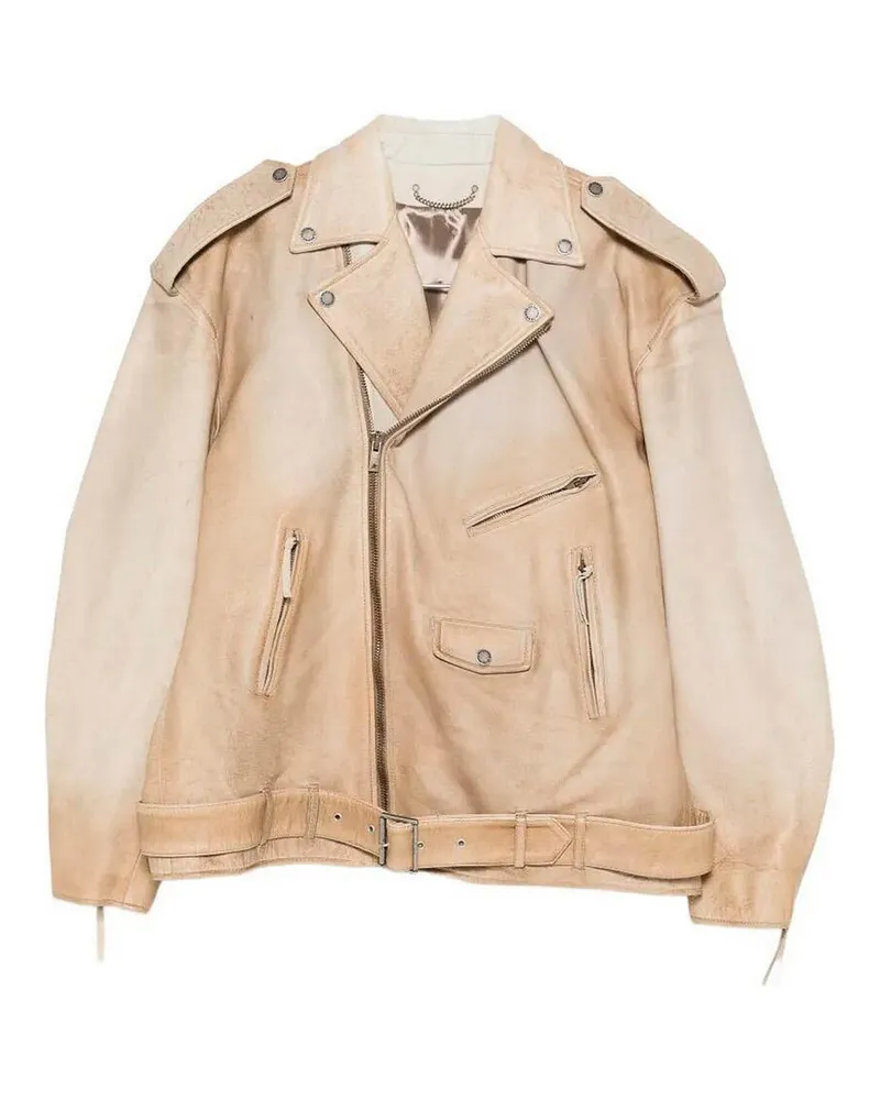Golden Goose Lederjacke - Hellbraun Hellbraun
