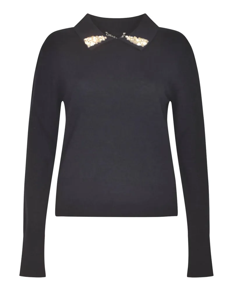 Chiara Boni Rundhalspullover - Schwarz Schwarz