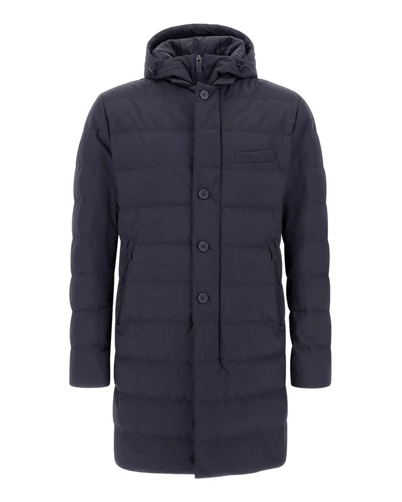 Herno Knielanger Mantel - Blau Blau
