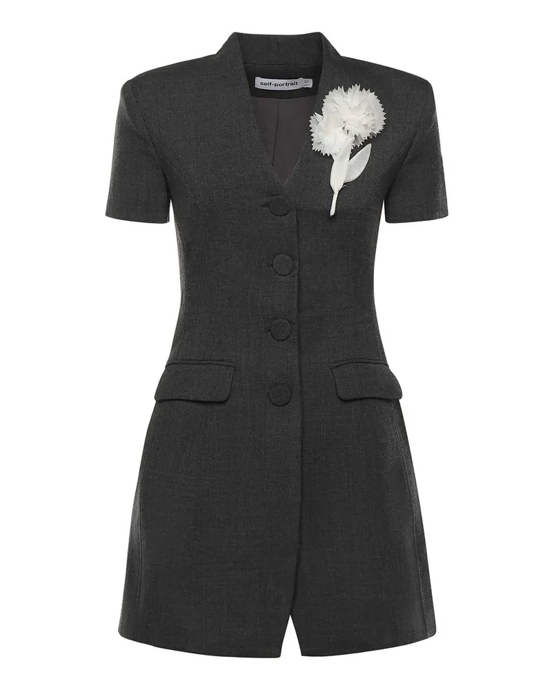 Self-Portrait Kurzes Kleid - Grau Grau