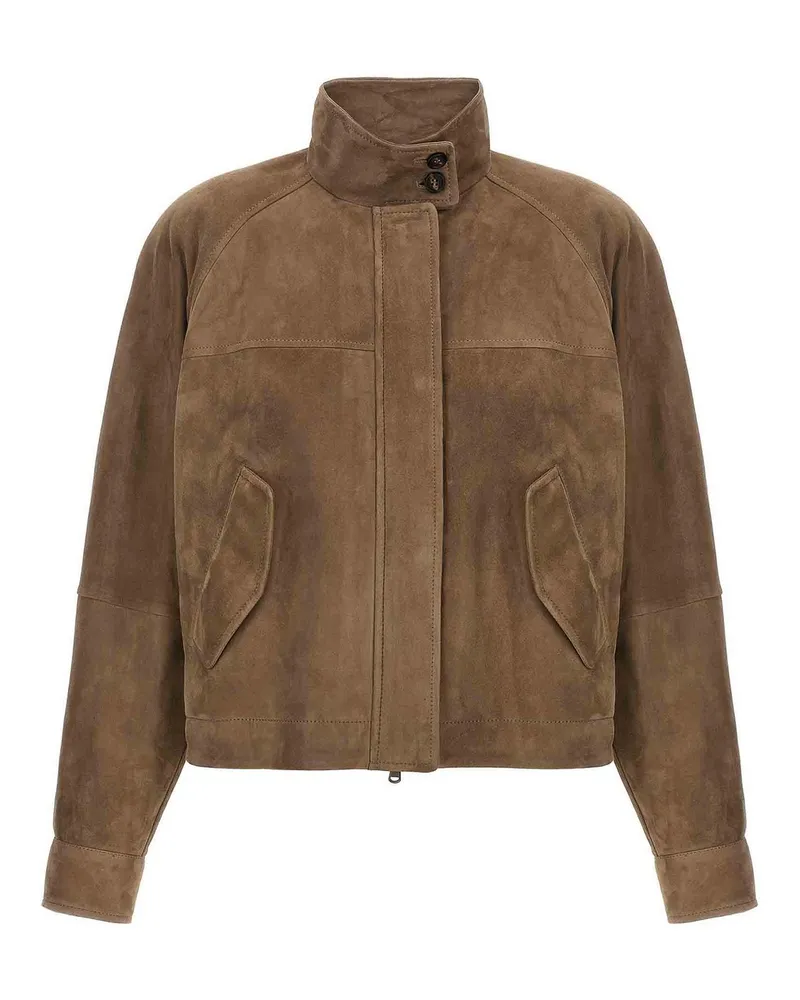 Brunello Cucinelli Lederjacke - Braun Braun