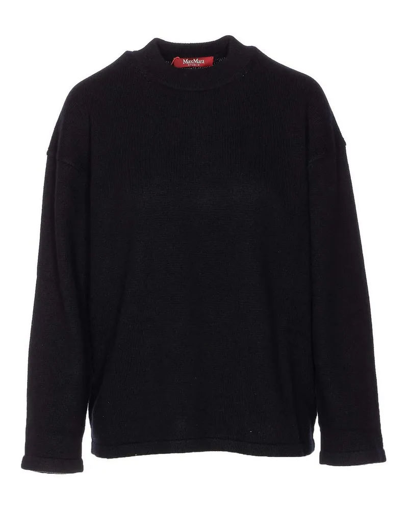 Max Mara Rundhalspullover - Schwarz Schwarz