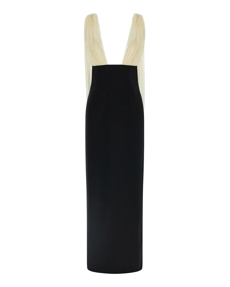 ARMARIUM Knielanges Kleid - Weiß Schwarz