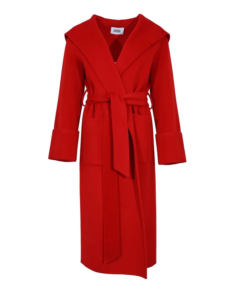 Alpha Studio Knielanger Mantel - Rot Rot
