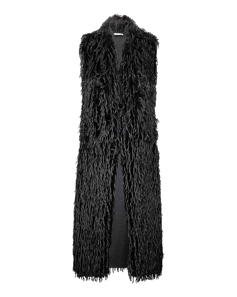 Stefano Mortari Langer Mantel - Schwarz Schwarz