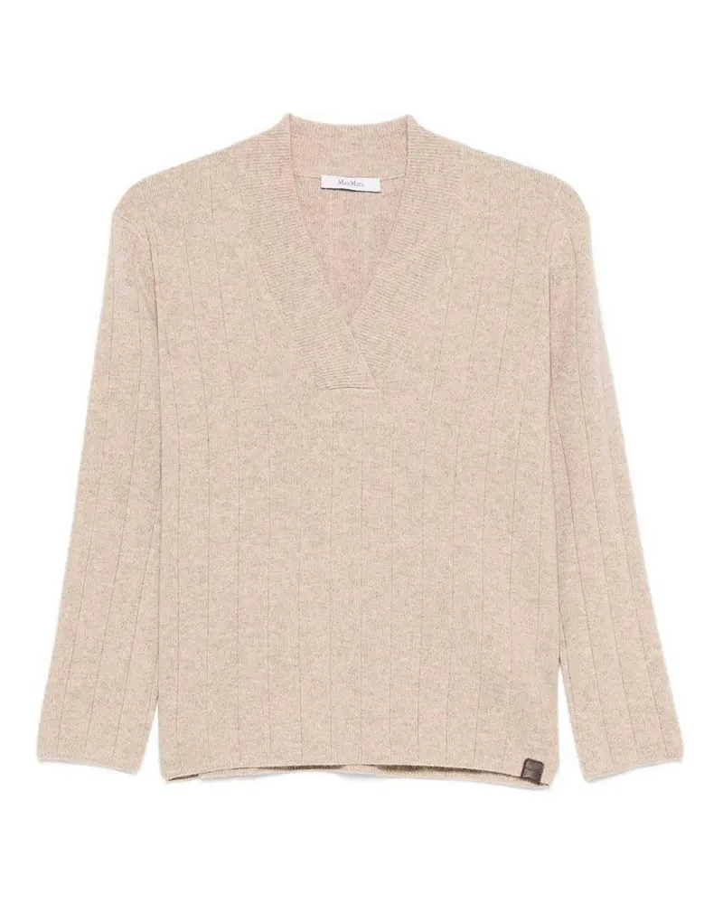 Max Mara Rundhalspullover - Beige Beige