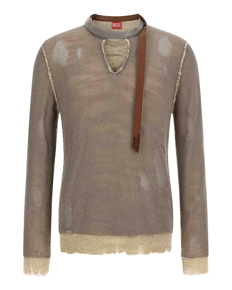 Diesel Rundhalspullover - Grau Grau