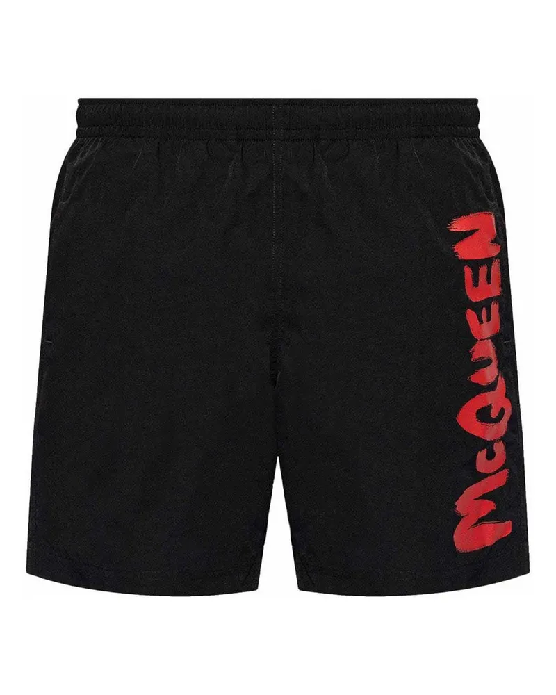 Alexander McQueen Badeanzug - Rot Schwarz