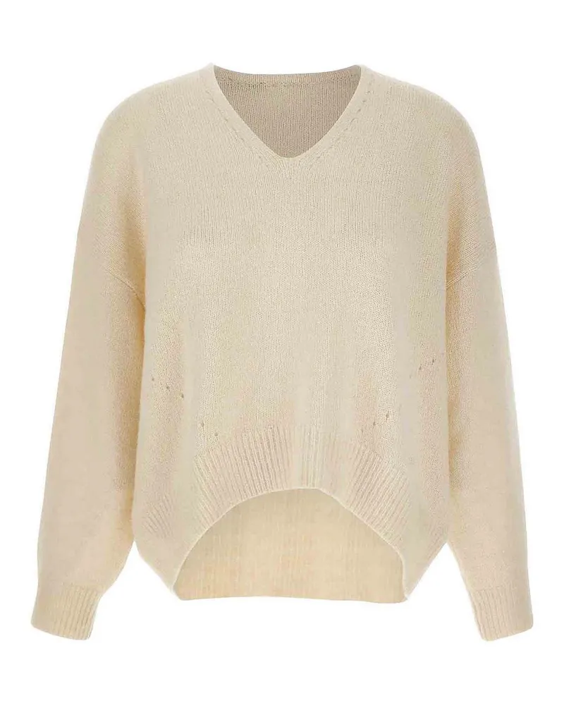 HUGO BOSS Rundhalspullover - Weiß Weiß