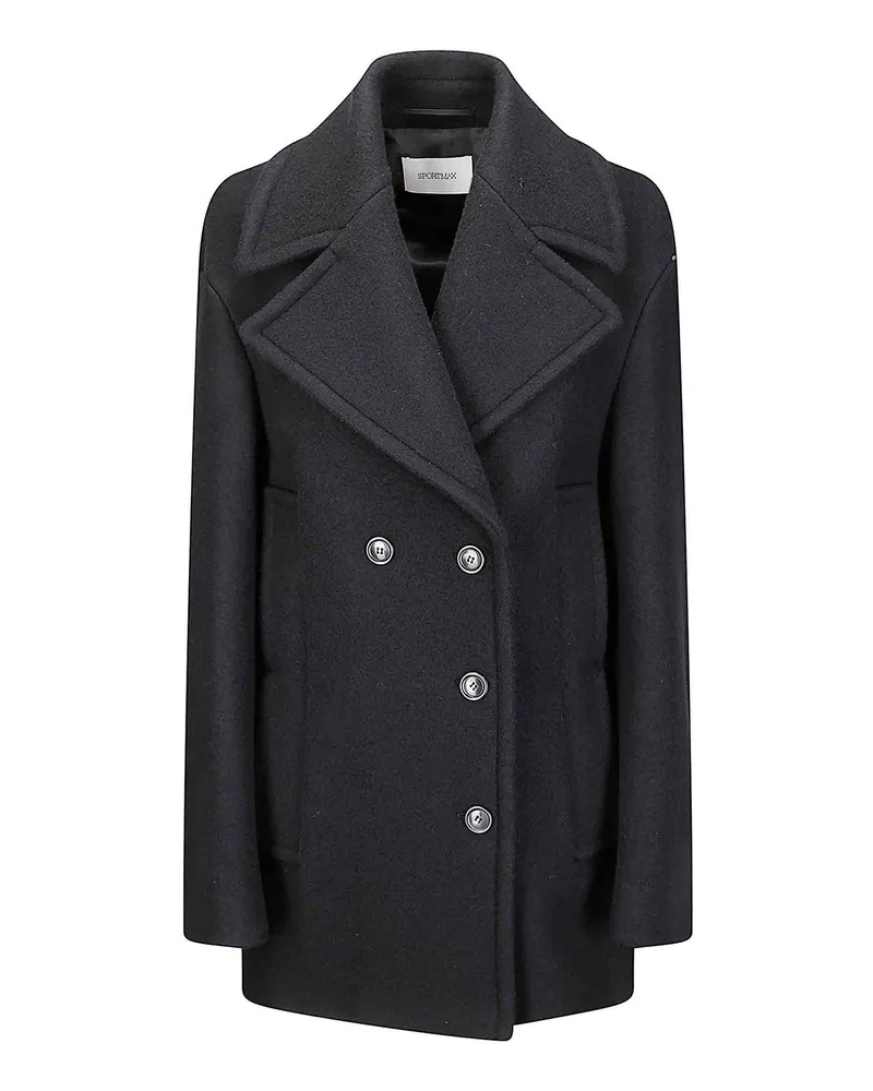 SPORTMAX Knielanger Mantel - Schwarz Schwarz