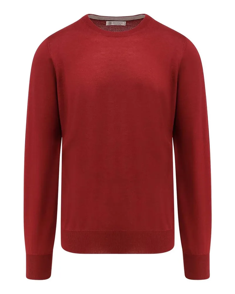 Brunello Cucinelli U-Boot-Pullover - Rot Rot