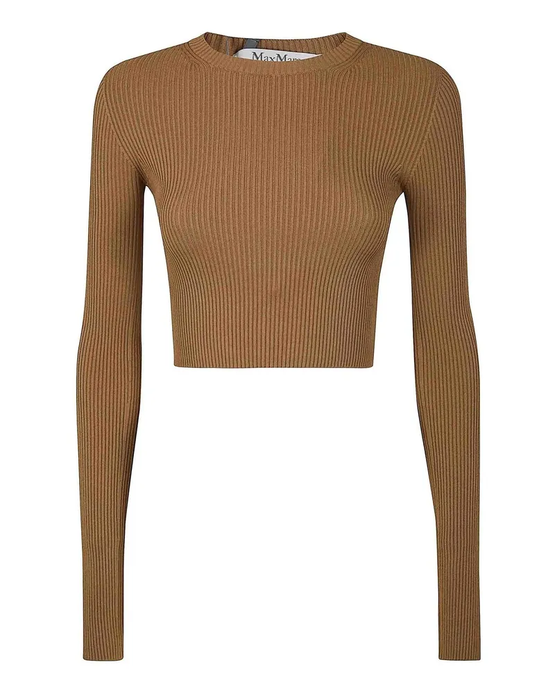 Max Mara Rundhalspullover - Weiß Weiß
